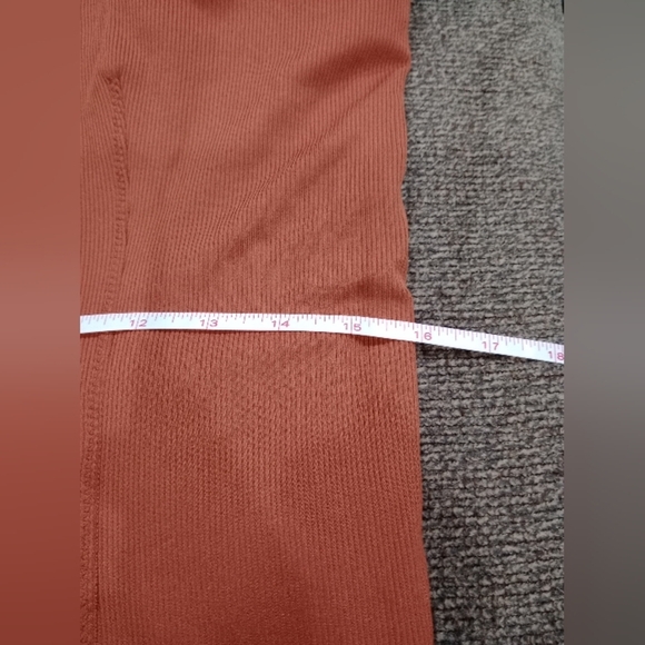 Yoga Asana Luxe Training Bodysuit Ribbed Rust Women's Nike XL Slimming Romper - Picture 9 of 14